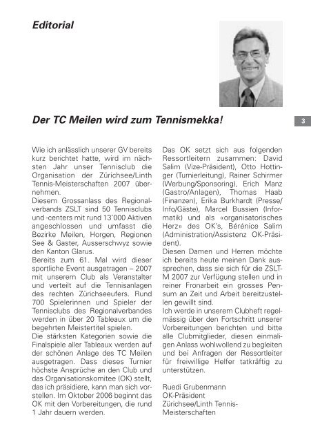 TC Meilen Weisser Ball Nr. 4 Oktober 2006 - tennisclub meilen