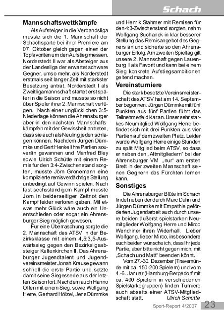 Sport Report Winter 2007 - Ahrensburger TSV von 1874 e. V.