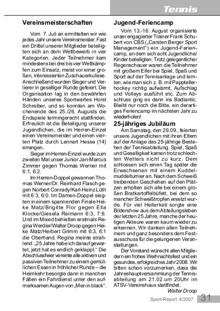 Sport Report Winter 2007 - Ahrensburger TSV von 1874 e. V.