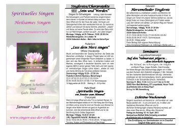 Flyer 1. Halbjahr 2013 zum herunterladen - Singen aus der Stille