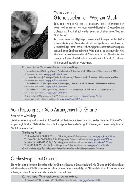 Gitarrenunterricht - Gitarren Ensemble Graz