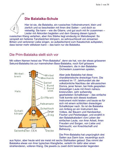 Die Balalaika-Schule Die Prim-Balalaika stellt sich vor - Kai Kracht