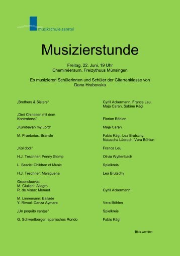 Musizierstunde - Musikschule Aaretal