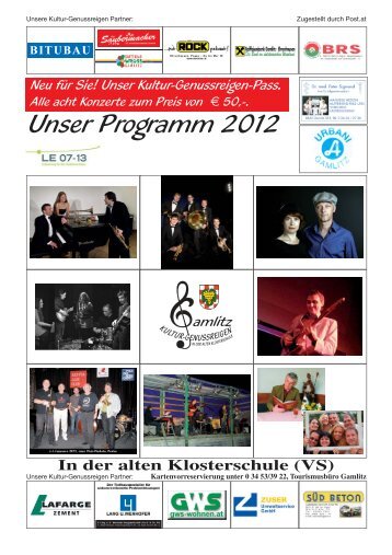 Unser Programm 2012 In der alten Klosterschule (VS)