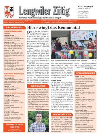 Ausgabe vom 16. Juli 2010 [PDF - Gemeinde Lengwil