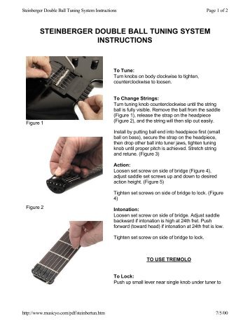 Steinberger Double Ball Tuning System Instructions - Musiker-Board