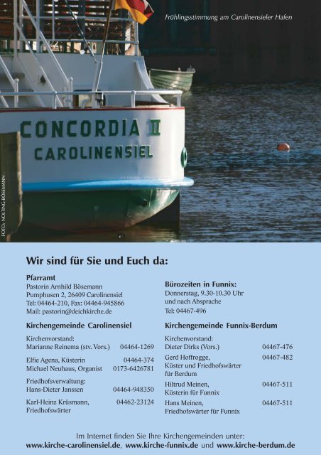 Taufe und Konfirmation - Ev. Kirchengemeinden Carolinensiel und ...