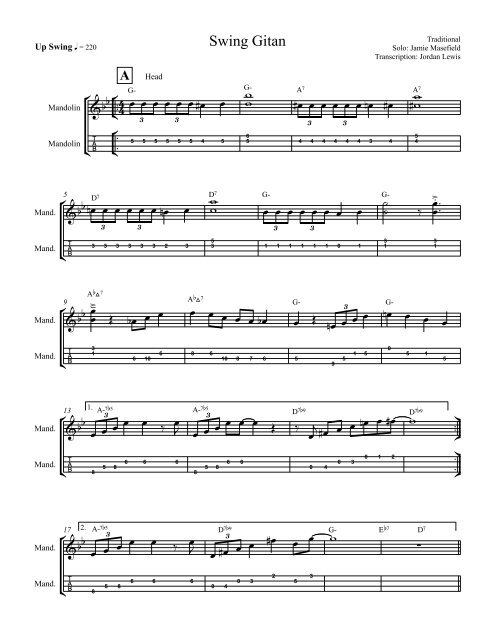 Swing Gitan Transcription And Tab Django In June