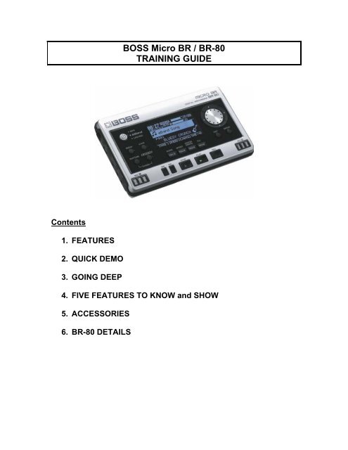 Boss Micro Br Br 80 Training Guide Roland