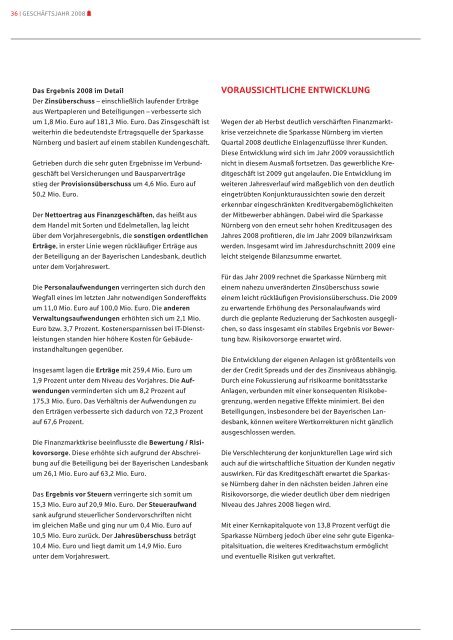 Jahresbericht 2008 - Sparkasse Nürnberg