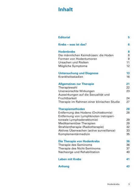 Broschüre Hodenkrebs - Krebsliga Zentralschweiz