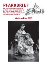 PFARRBRIEF - Katholische Pfarrgemeinde Mariä Geburt Hersbruck