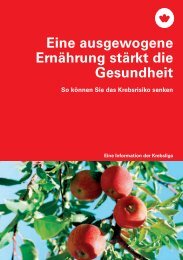 Eine ausgewogene Ernährung stärkt die Gesundheit - Krebsliga Zug