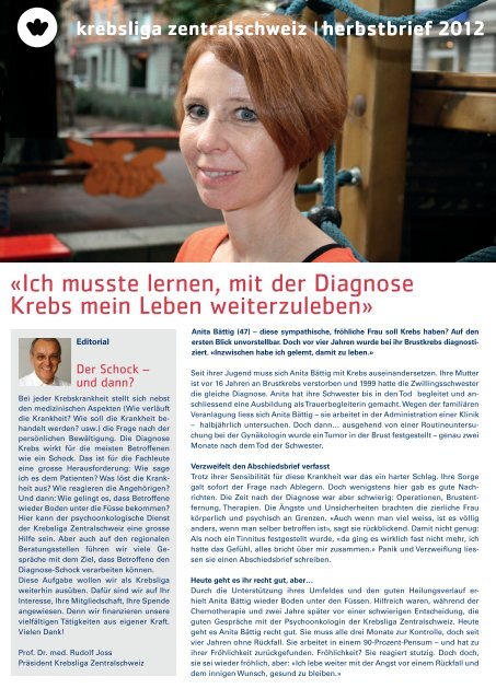 Herbstbrief 2012 herunterladen (PDF) - Krebsliga Zentralschweiz