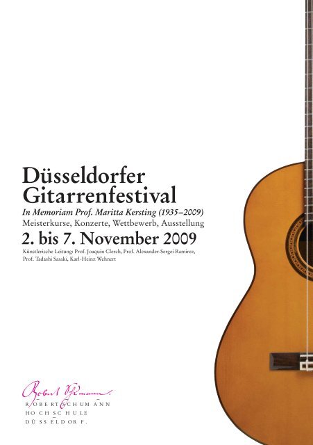 Düsseldorfer Gitarrenfestival - Robert Schumann Hochschule ...