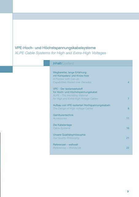 VPE-Kabelsysteme für Hoch- und Höchstspannung ... - Südkabel