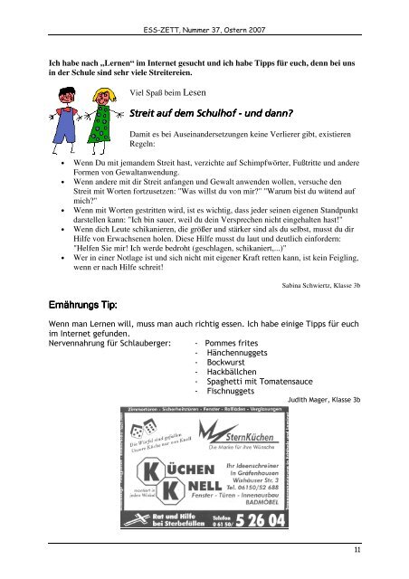 Schulzeitung der Schloss-Schule Gräfenhausen Nr. 37
