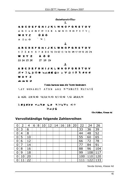 Schulzeitung der Schloss-Schule Gräfenhausen Nr. 37