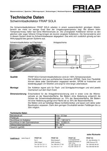 Technische Daten - Friap AG