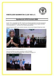 Spielbericht VFR-Fischeln-2009 - Krefelder Badminton Club 1955 eV
