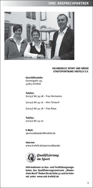 Sport- und Gesundheitskurse im 1. Halbjahr 2013 - Krefeld