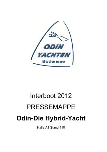 Pressemappe Interboot 2012 - Odin Yachten Bodensee