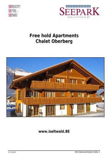 Free hold Apartments Chalet Oberberg - Residence Seepark Iseltwald