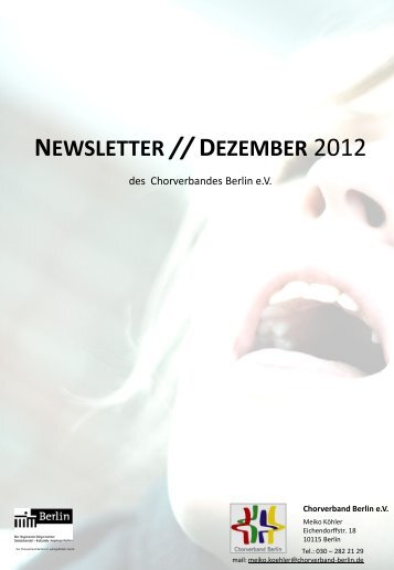 Newsletter Dezember 2012 - Chorverband Berlin eV