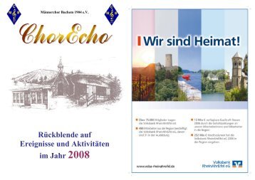 Zum ChorEcho 2008 - Männerchor Bachem 1904 eV