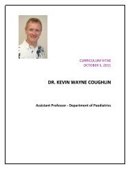 dr. kevin wayne coughlin - Schulich School of Medicine & Dentistry ...