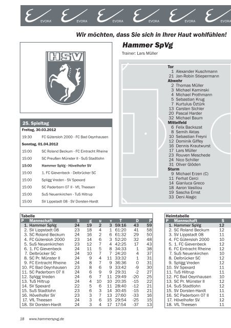 Stadionmagazin öffnen - Hammer Spielvereinigung