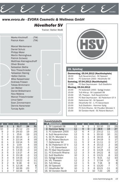 Stadionmagazin öffnen - Hammer Spielvereinigung