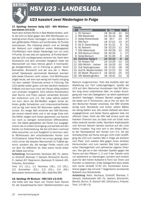 Stadionmagazin öffnen - Hammer Spielvereinigung