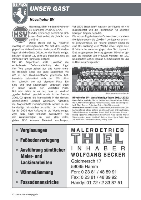 Stadionmagazin öffnen - Hammer Spielvereinigung