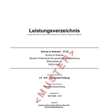 Leistungsverzeichnis - Landkreis Alzey-Worms