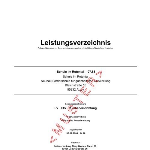 Leistungsverzeichnis - Landkreis Alzey-Worms