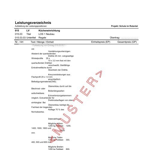 Leistungsverzeichnis - Landkreis Alzey-Worms