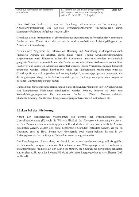 News aus Wärmepumpen- Forschung und -Markt - FWS