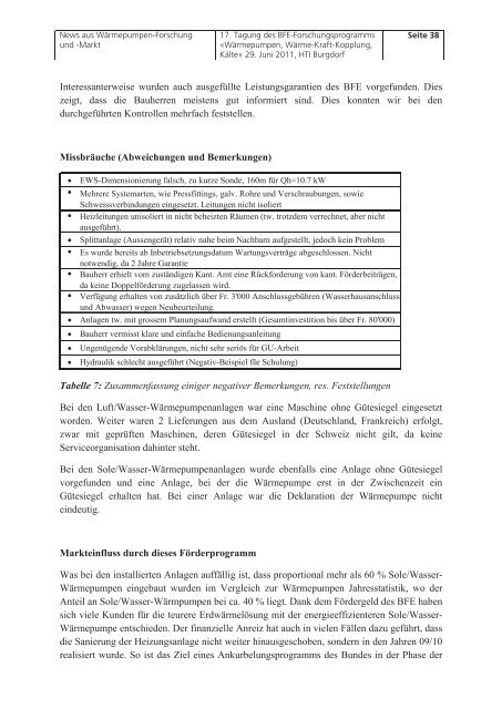 News aus Wärmepumpen- Forschung und -Markt - FWS