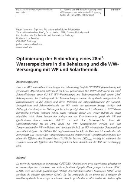 News aus Wärmepumpen- Forschung und -Markt - FWS