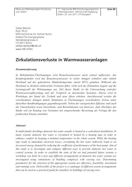 News aus Wärmepumpen- Forschung und -Markt - FWS