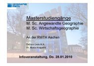 Studienstruktur des M.Sc. Angewandte Geographie