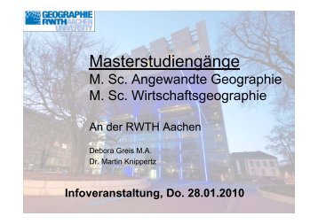 Studienstruktur des M.Sc. Angewandte Geographie