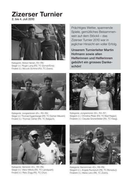 Ausgabe Februar 2011 (PDF-Datei) - Tennisclub Zizers