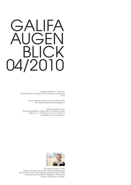 Ausgabe 04/2010 // 1. April 2010 Die Messungen im Vorfeld einer ...