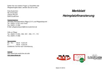 Z.I.P. - Merkblatt Heimplatzfinanzierung Stand 01 ... - Kreis Euskirchen