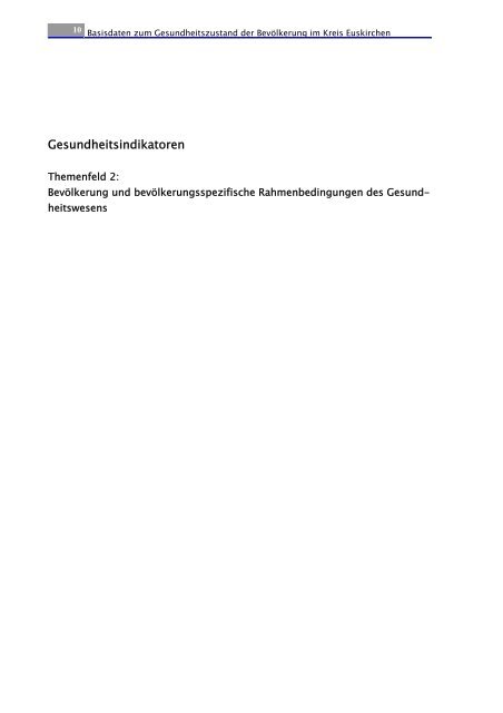 Gesundheitsbericht 2010 - Kreis Euskirchen