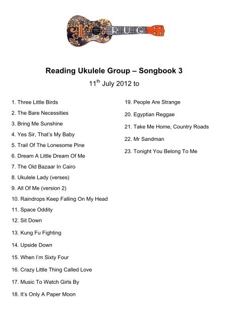 Songbook 3 - Reading Ukulele Group