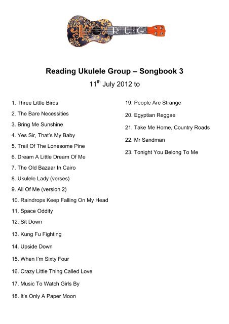 Book 3 Reading Ukulele Group