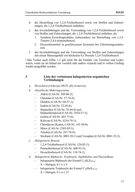 Chemikalien-Risikoreduktions-Verordnung - admin.ch